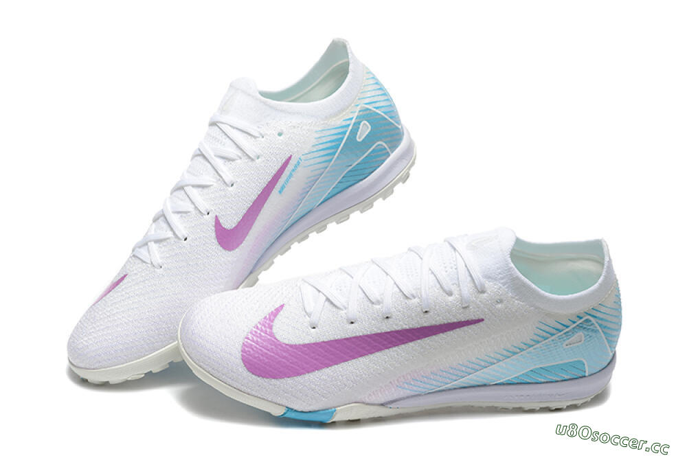 Men's Nike Air Zoom Mercurial Vapor 16 Elite TF Artificial Turf Low-Tops Football Shoes - White/Purple/Blue 6