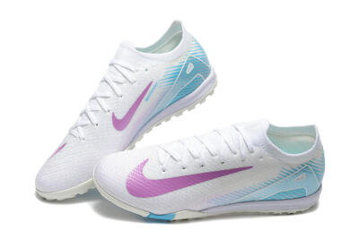 Men's Nike Air Zoom Mercurial Vapor 16 Elite TF Artificial Turf Low-Tops Football Shoes - White/Purple/Blue