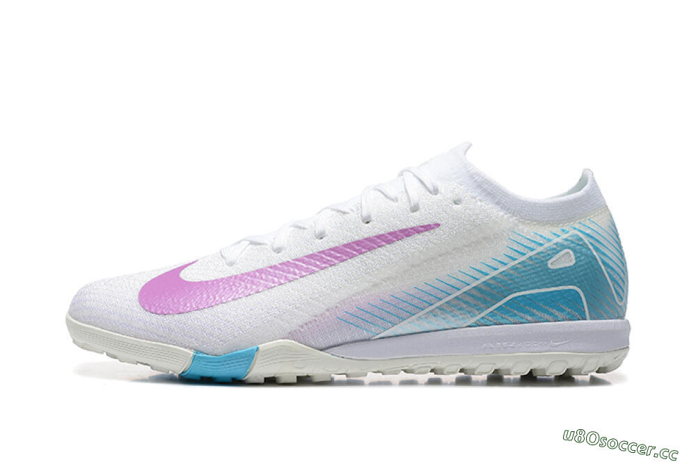 Men's Nike Air Zoom Mercurial Vapor 16 Elite TF Artificial Turf Low-Tops Football Shoes - White/Purple/Blue 0