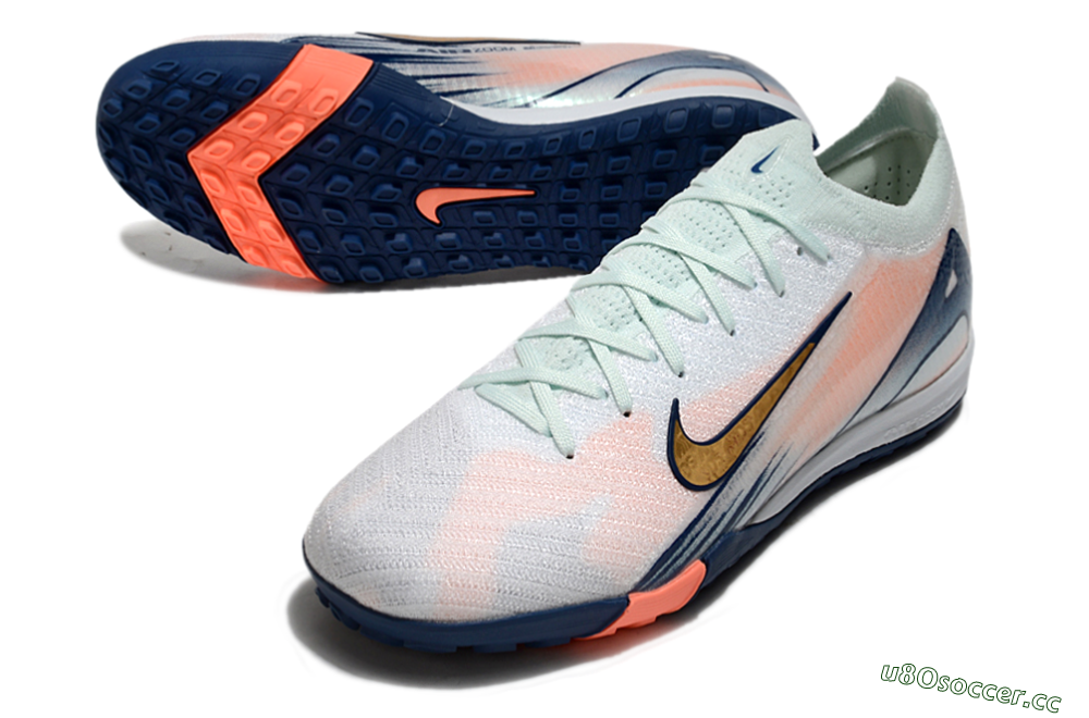 Unisex Nike Air Zoom Mercurial Vapor 16 Elite TF Artificial Turf Low-Tops Football Shoes - Jade/Gold/Blue 3