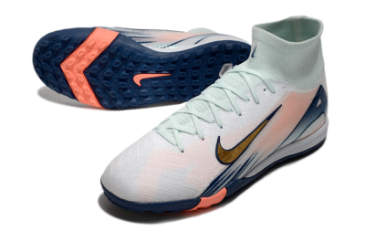 Unisex Nike Air Zoom Mercurial Superfly 10 Elite TF Artificial Turf High-Tops Football Shoes - Jade/Gold/Pink