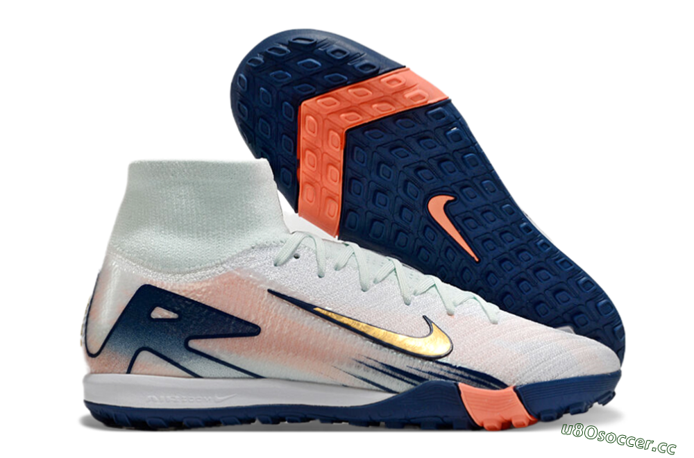 Unisex Nike Air Zoom Mercurial Superfly 10 Elite TF Artificial Turf High-Tops Football Shoes - Jade/Gold/Pink 2