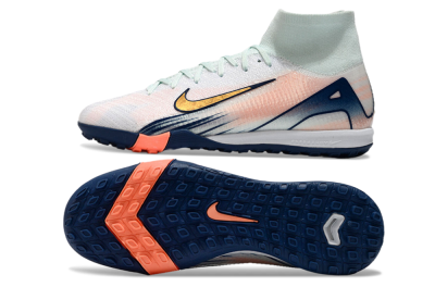 Unisex Nike Air Zoom Mercurial Superfly 10 Elite TF Artificial Turf High-Tops Football Shoes - Jade/Gold/Pink