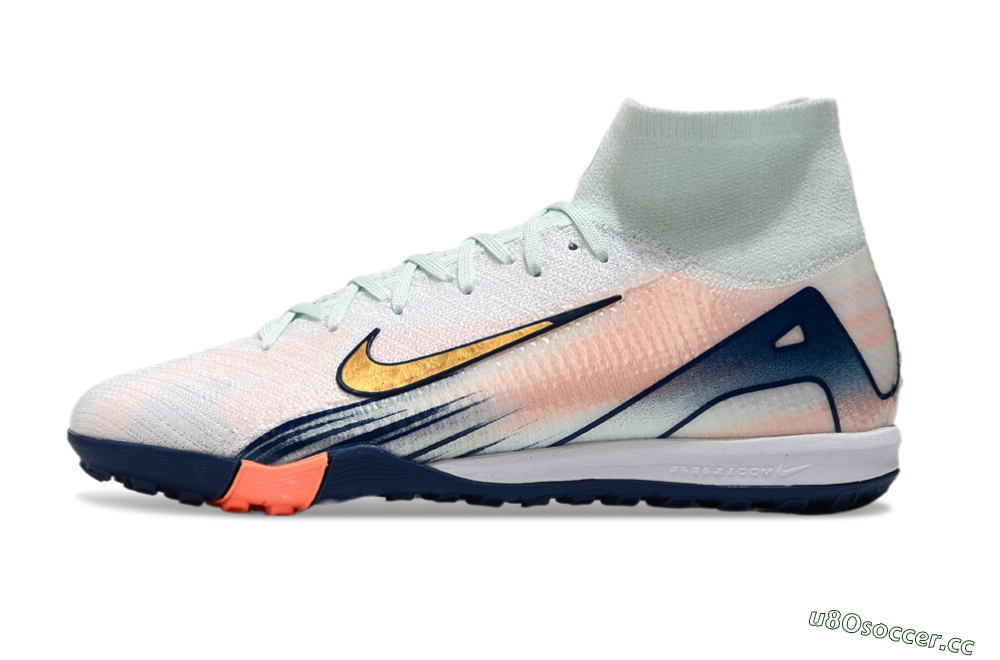 Unisex Nike Air Zoom Mercurial Superfly 10 Elite TF Artificial Turf High-Tops Football Shoes - Jade/Gold/Pink 0
