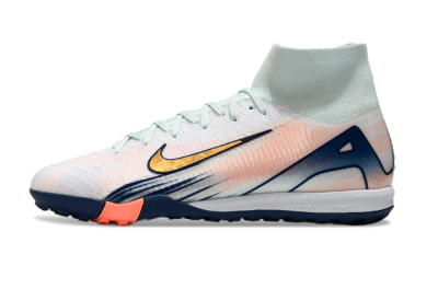 Unisex Nike Air Zoom Mercurial Superfly 10 Elite TF Artificial Turf High-Tops Football Shoes - Jade/Gold/Pink