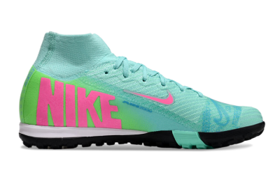 Unisex Nike Air Zoom Mercurial Superfly 10 Elite TF Artificial Turf High-Tops Football Shoes - Jade/Pink/Black