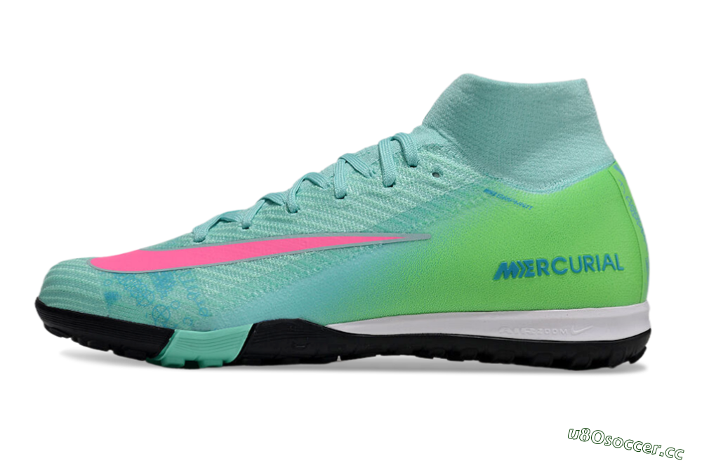 Unisex Nike Air Zoom Mercurial Superfly 10 Elite TF Artificial Turf High-Tops Football Shoes - Jade/Pink/Black 0