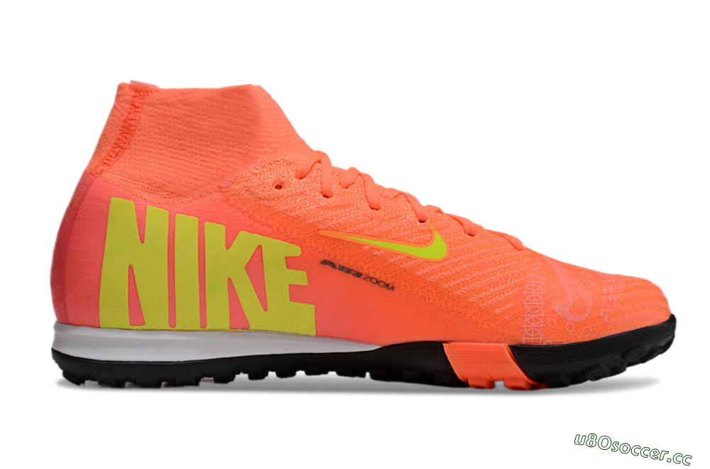 Unisex Nike Air Zoom Mercurial Superfly 10 Elite TF Artificial Turf High-Tops Football Shoes - Red/Yellow/White 5