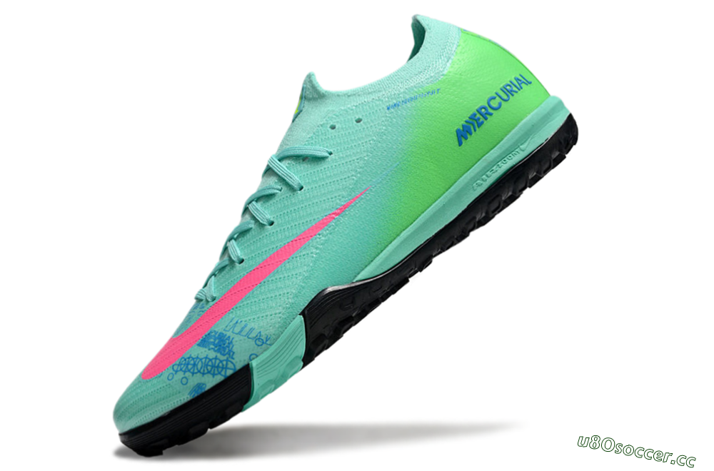 Unisex Nike Air Zoom Mercurial Vapor 16 Elite TF Artificial Turf Low-Tops Football Shoes - Jade/Pink/Blue 5