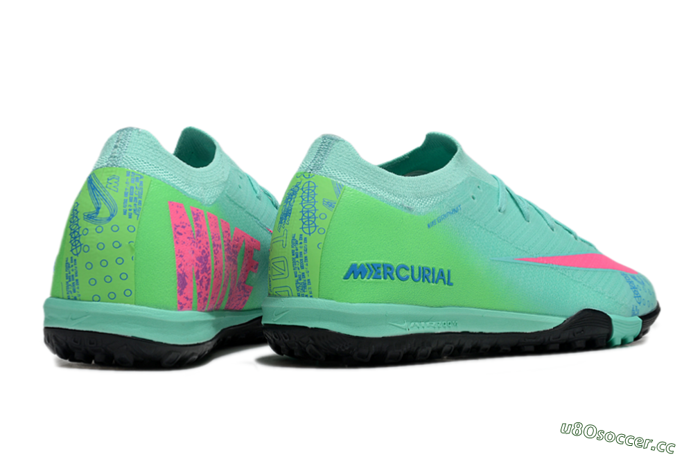 Unisex Nike Air Zoom Mercurial Vapor 16 Elite TF Artificial Turf Low-Tops Football Shoes - Jade/Pink/Blue 6