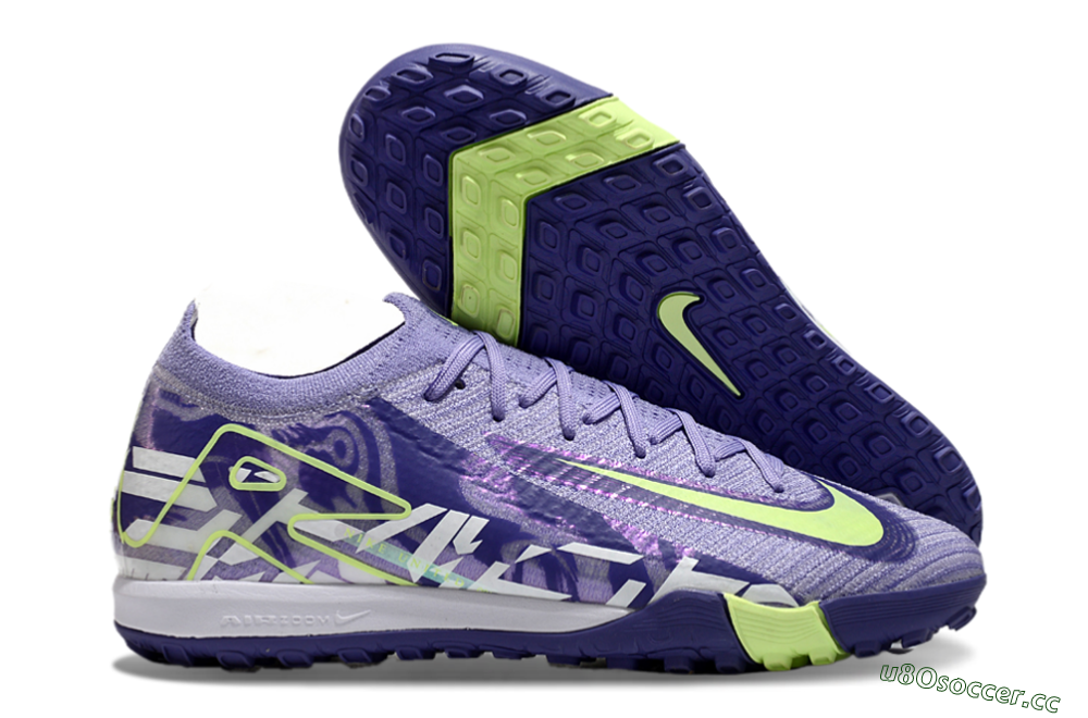 Unisex Nike Air Zoom Mercurial Vapor 16 Elite TF Artificial Turf Low-Tops Football Shoes - Purple/Yellow/White 2