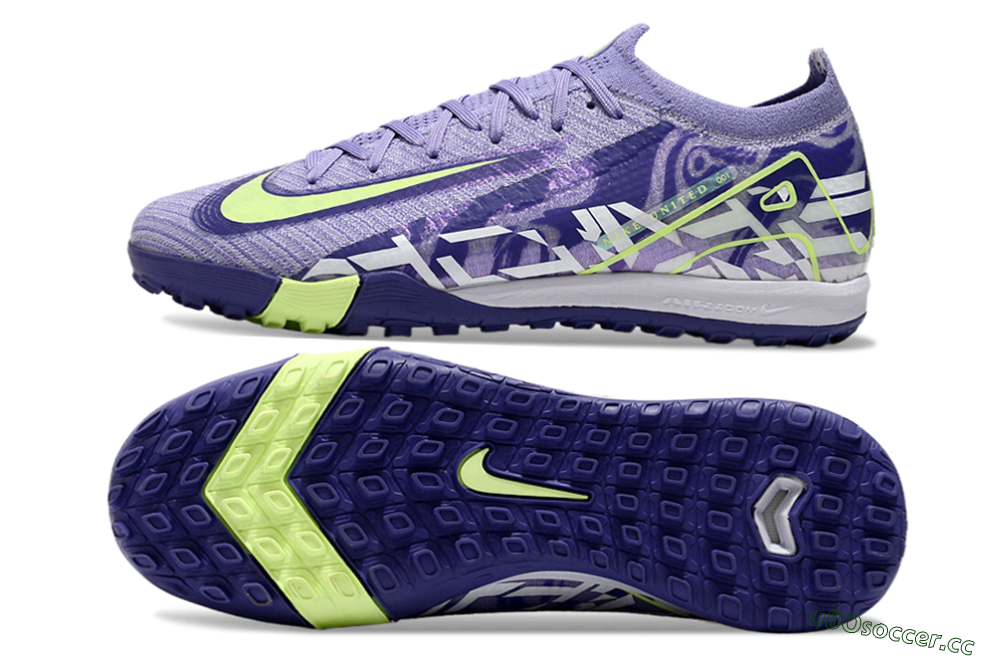 Unisex Nike Air Zoom Mercurial Vapor 16 Elite TF Artificial Turf Low-Tops Football Shoes - Purple/Yellow/White 1