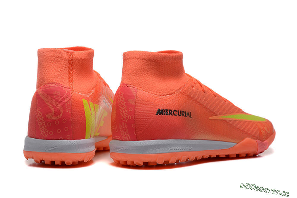 Men's Nike Air Zoom Mercurial Superfly 10 Elite TF Artificial Turf High-Tops Football Shoes - Red/Yellow/White 9