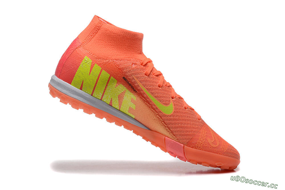Men's Nike Air Zoom Mercurial Superfly 10 Elite TF Artificial Turf High-Tops Football Shoes - Red/Yellow/White 7