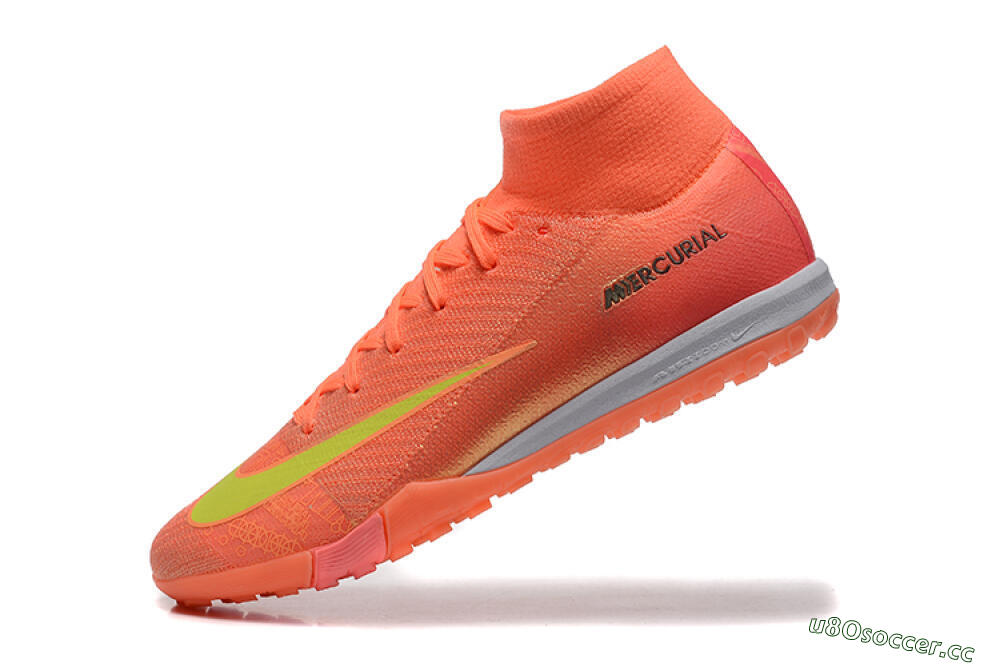 Men's Nike Air Zoom Mercurial Superfly 10 Elite TF Artificial Turf High-Tops Football Shoes - Red/Yellow/White 8