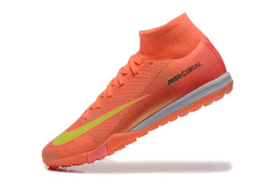 Men's Nike Air Zoom Mercurial Superfly 10 Elite TF Artificial Turf High-Tops Football Shoes - Red/Yellow/White