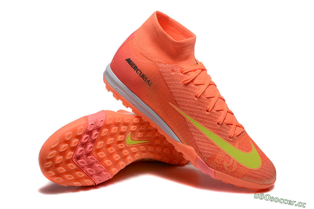 Men's Nike Air Zoom Mercurial Superfly 10 Elite TF Artificial Turf High-Tops Football Shoes - Red/Yellow/White 4