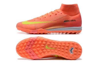 Men's Nike Air Zoom Mercurial Superfly 10 Elite TF Artificial Turf High-Tops Football Shoes - Red/Yellow/White