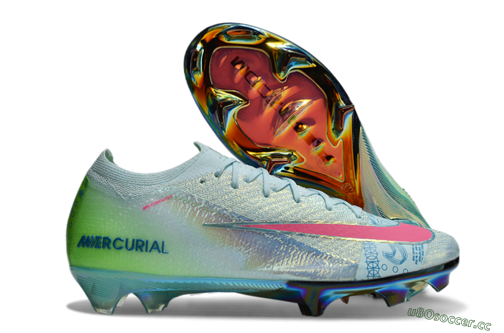 Unisex Nike Air Zoom Mercurial Vapor 16 Elite FG Firm Ground Low-Tops Football Boots - Jade/Pink/Gold 2