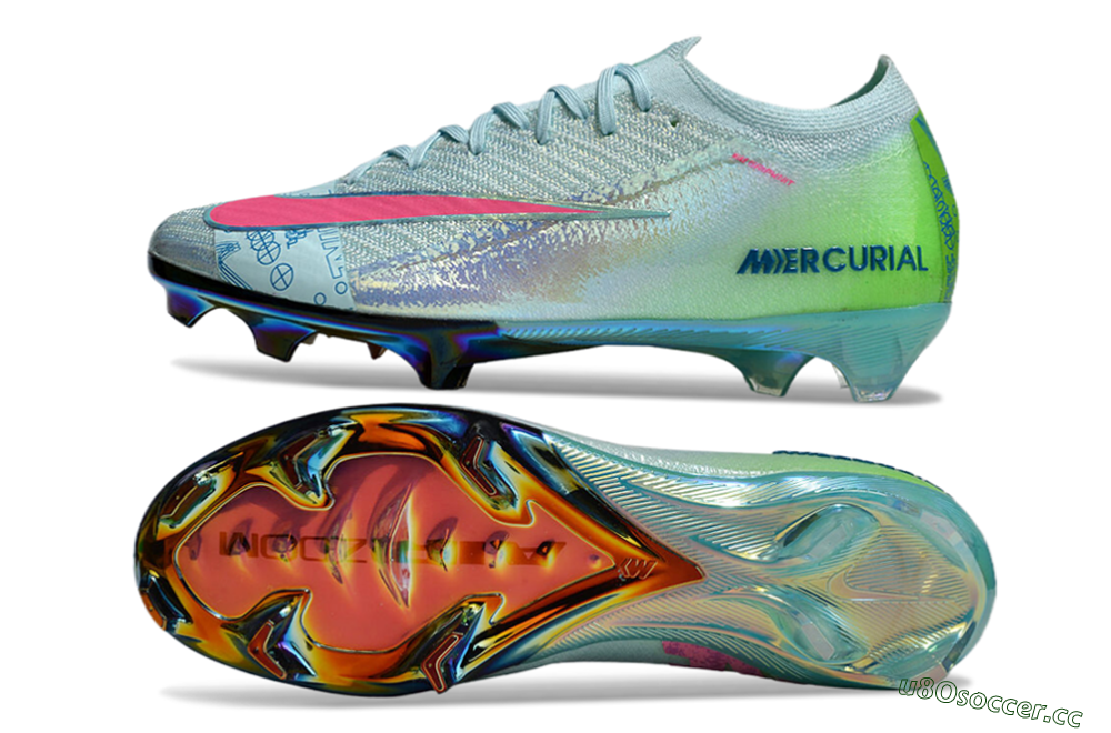 Unisex Nike Air Zoom Mercurial Vapor 16 Elite FG Firm Ground Low-Tops Football Boots - Jade/Pink/Gold 1
