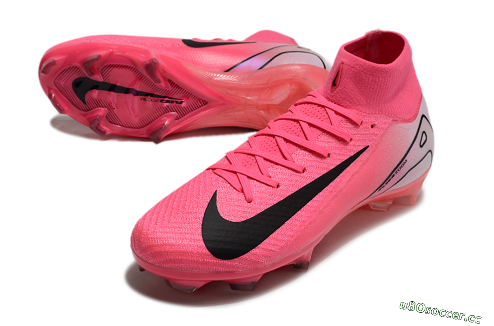Unisex Nike Air Zoom Mercurial Superfly 10 Elite FG Firm Ground High-Tops Football Boots - Pink/Black 3