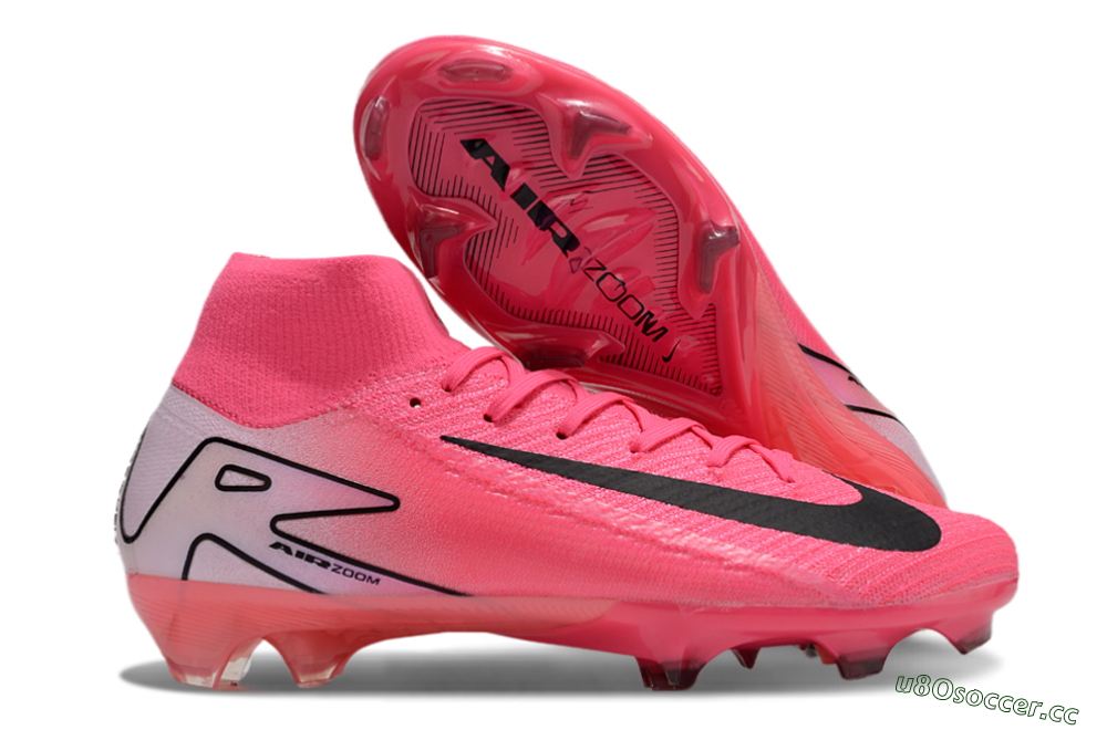 Unisex Nike Air Zoom Mercurial Superfly 10 Elite FG Firm Ground High-Tops Football Boots - Pink/Black 2