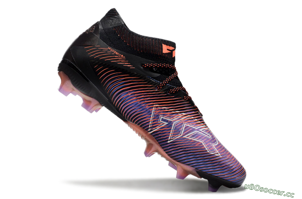 Men's Puma Future 8 Ultimate FG Firm Ground Low-Tops Football Boots - Black/Purple/Red 4