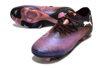 Men's Puma Future 8 Ultimate FG Firm Ground Low-Tops Football Boots - Black/Purple/Red