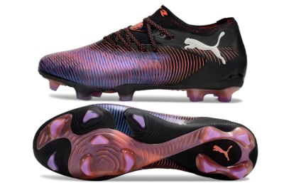 Men's Puma Future 8 Ultimate FG Firm Ground Low-Tops Football Boots - Black/Purple/Red