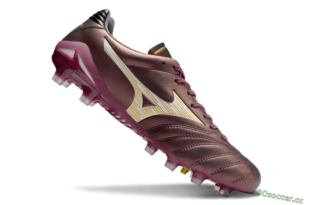 Men's Mizuno Morelia Neo 4 FG Firm Ground Low-Tops Football Boots - Red/White/Gold 4
