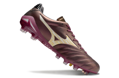 Men's Mizuno Morelia Neo 4 FG Firm Ground Low-Tops Football Boots - Red/White/Gold