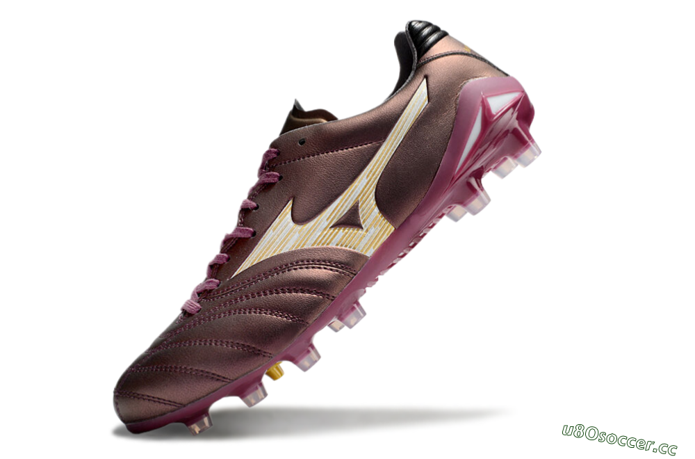 Men's Mizuno Morelia Neo 4 FG Firm Ground Low-Tops Football Boots - Red/White/Gold 5