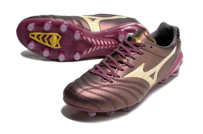 Men's Mizuno Morelia Neo 4 FG Firm Ground Low-Tops Football Boots - Red/White/Gold