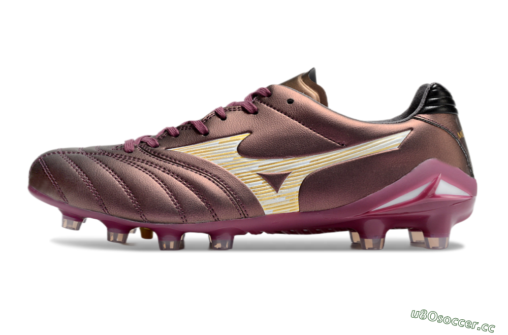 Men's Mizuno Morelia Neo 4 FG Firm Ground Low-Tops Football Boots - Red/White/Gold 0
