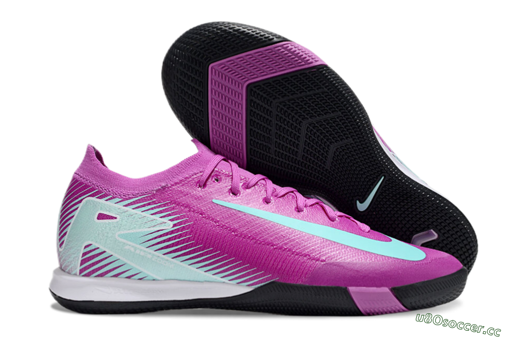 Men's Nike Air Zoom Mercurial Vapor 16 Elite IC Indoor & Futsal Low-Tops Football Shoes - Purple/Jade/White 2