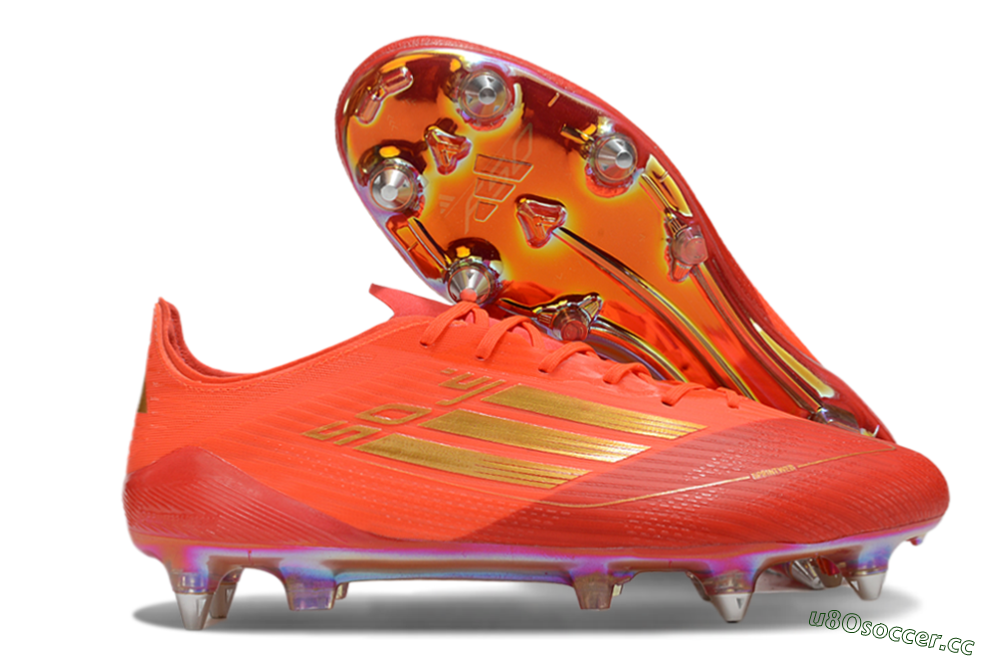 Men's Adidas F50 Elite SG Soft Ground Low-Tops Football Boots - Red/Gold 2