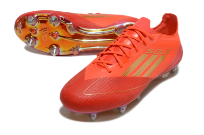 Men's Adidas F50 Elite SG Soft Ground Low-Tops Football Boots - Red/Gold