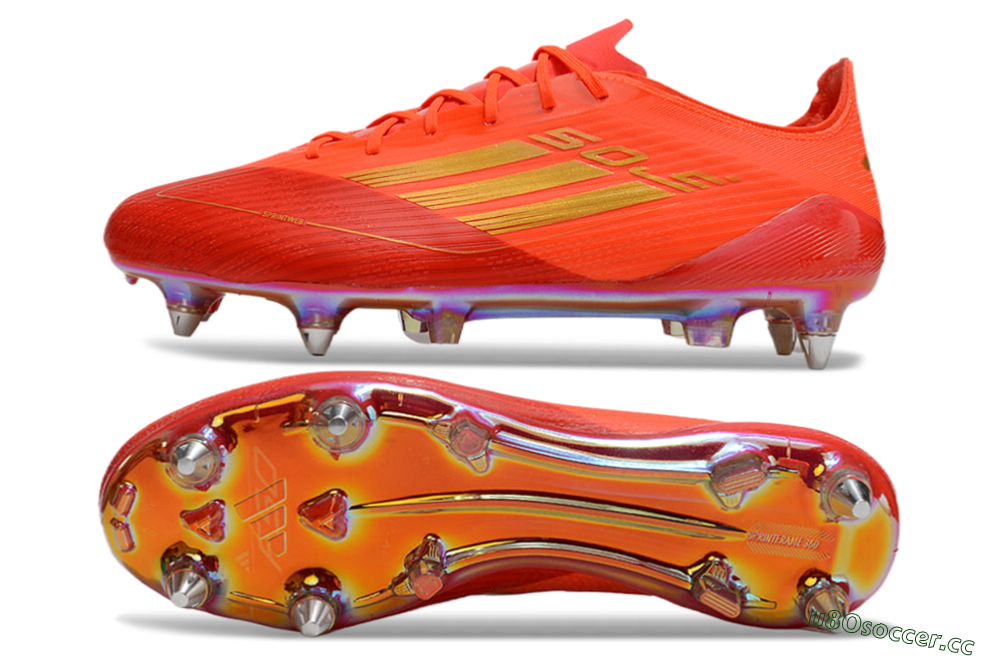Men's Adidas F50 Elite SG Soft Ground Low-Tops Football Boots - Red/Gold 1