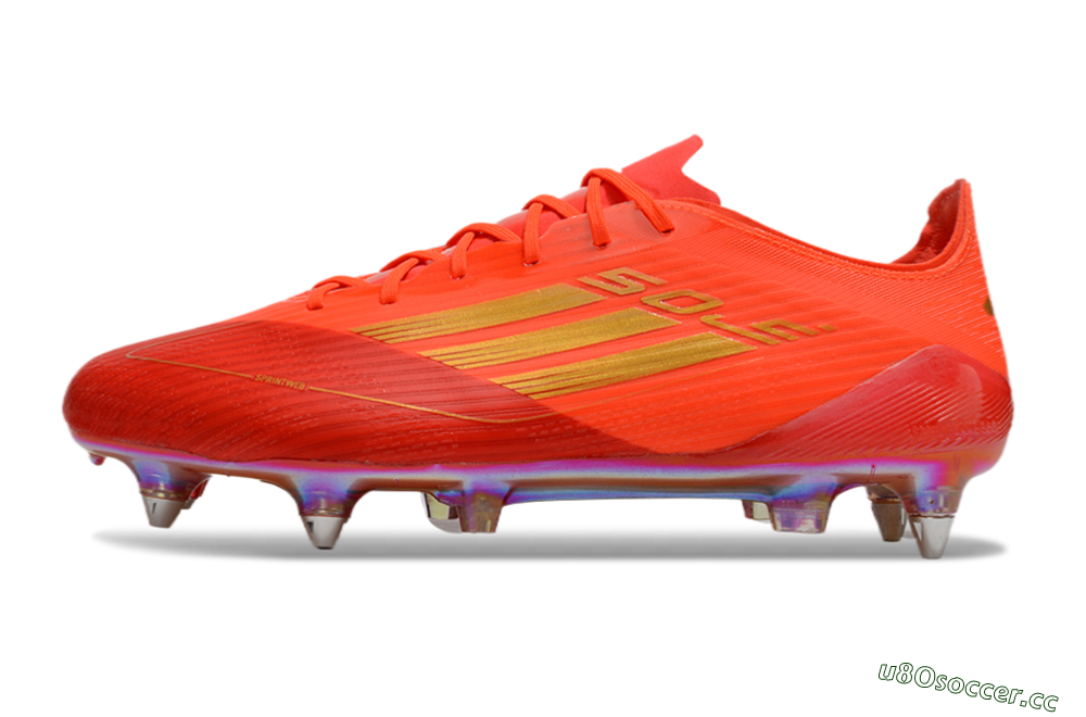 Men's Adidas F50 Elite SG Soft Ground Low-Tops Football Boots - Red/Gold 0