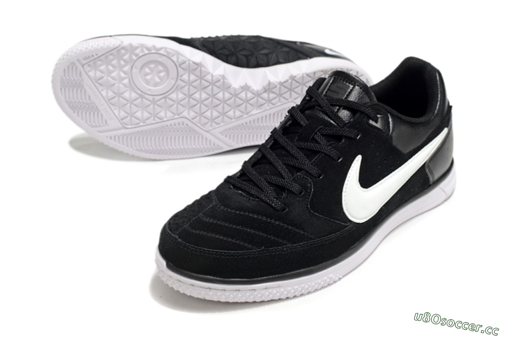 Men's Nike Street Gato IC Indoor & Futsal Low-Tops Football Shoes - Black/White 3