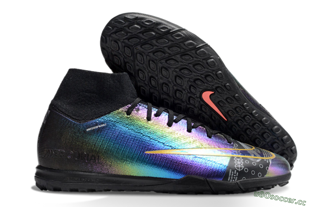 Men's Nike Air Zoom Mercurial Superfly 10 Elite TF Artificial Turf High-Tops Football Shoes - LaserYellow/Black 2