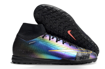 Men's Nike Air Zoom Mercurial Superfly 10 Elite TF Artificial Turf High-Tops Football Shoes - LaserYellow/Black