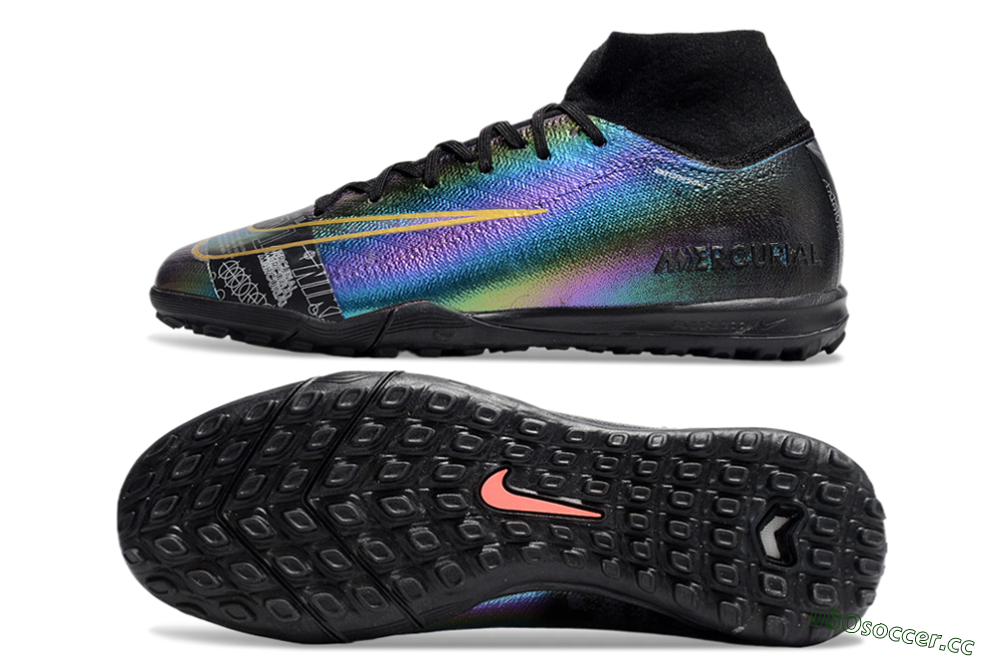 Men's Nike Air Zoom Mercurial Superfly 10 Elite TF Artificial Turf High-Tops Football Shoes - LaserYellow/Black 1