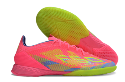 Men's Adidas F50 Pro IC Indoor & Futsal Low-Tops Football Shoes - Pink/Yellow/Blue