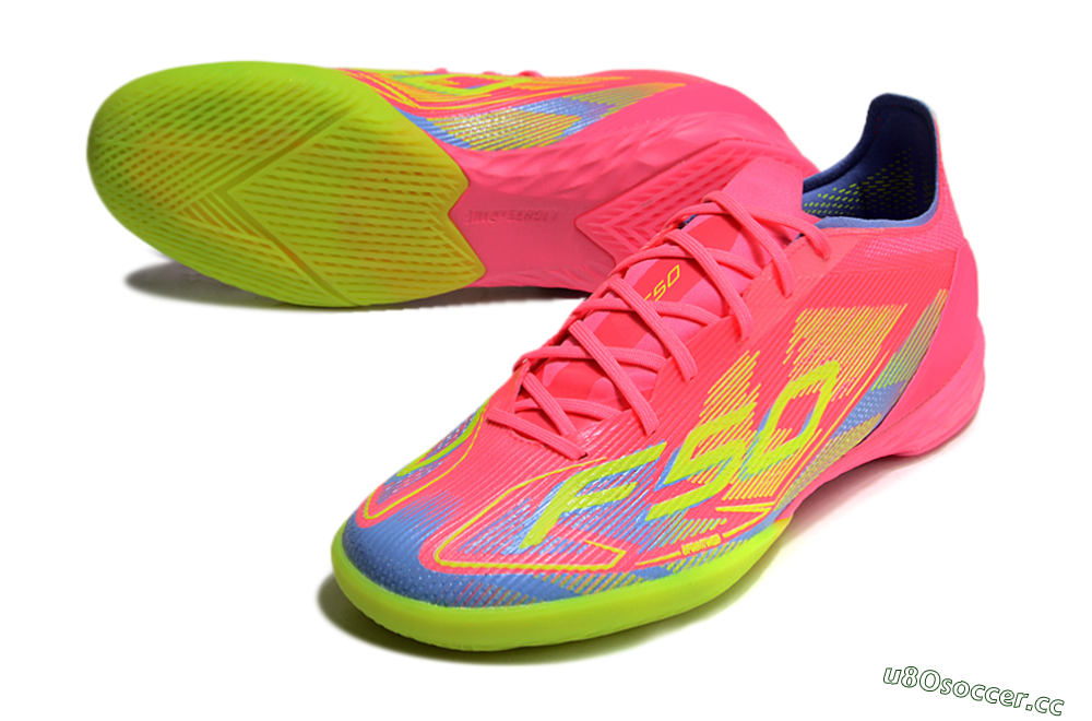 Men's Adidas F50 Pro IC Indoor & Futsal Low-Tops Football Shoes - Pink/Yellow/Blue 3