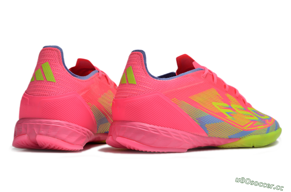 Men's Adidas F50 Pro IC Indoor & Futsal Low-Tops Football Shoes - Pink/Yellow/Blue 6