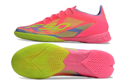 Men's Adidas F50 Pro IC Indoor & Futsal Low-Tops Football Shoes - Pink/Yellow/Blue