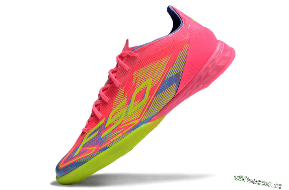 Men's Adidas F50 Pro IC Indoor & Futsal Low-Tops Football Shoes - Pink/Yellow/Blue 5
