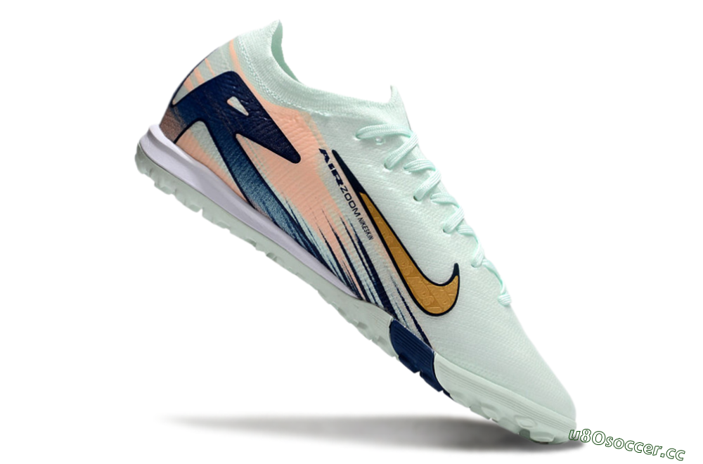 Unisex Nike Air Zoom Mercurial Vapor 16 Elite TF Artificial Turf Low-Tops Football Shoes - Jade/Gold/Blue 4