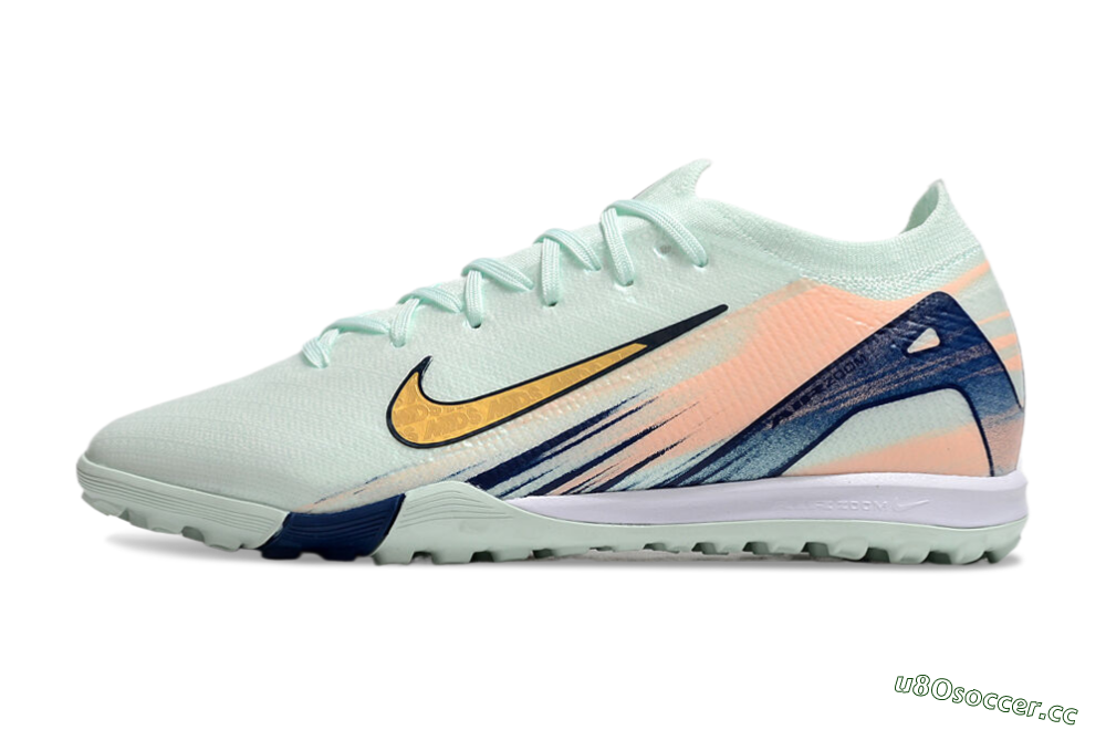 Unisex Nike Air Zoom Mercurial Vapor 16 Elite TF Artificial Turf Low-Tops Football Shoes - Jade/Gold/Blue 0